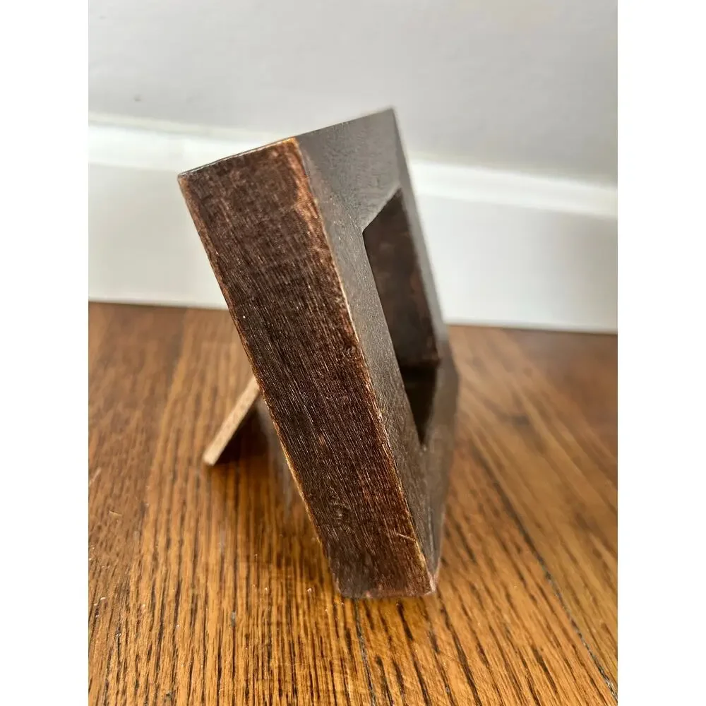 Small Rustic Dark Wood Square Picture Frame, Mini Farmhouse Tabletop Frame